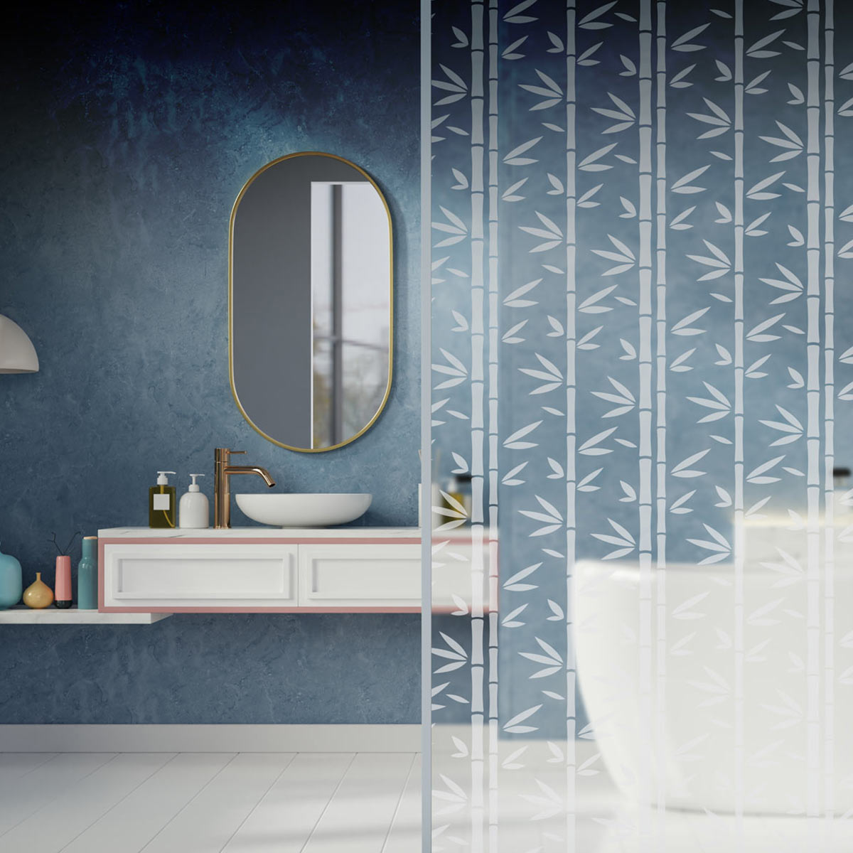 Sandstrahlfolie Bambus 02